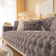 thumbnail image 1 of Faux Fur Couch Cover In Grey, Non-Slip Design Sofa Slipcovers For 1/2/3/4 Seater Sofas, Easy Clean Machine Wash Home Decoration With Plush Pillowcases, 1 of 5