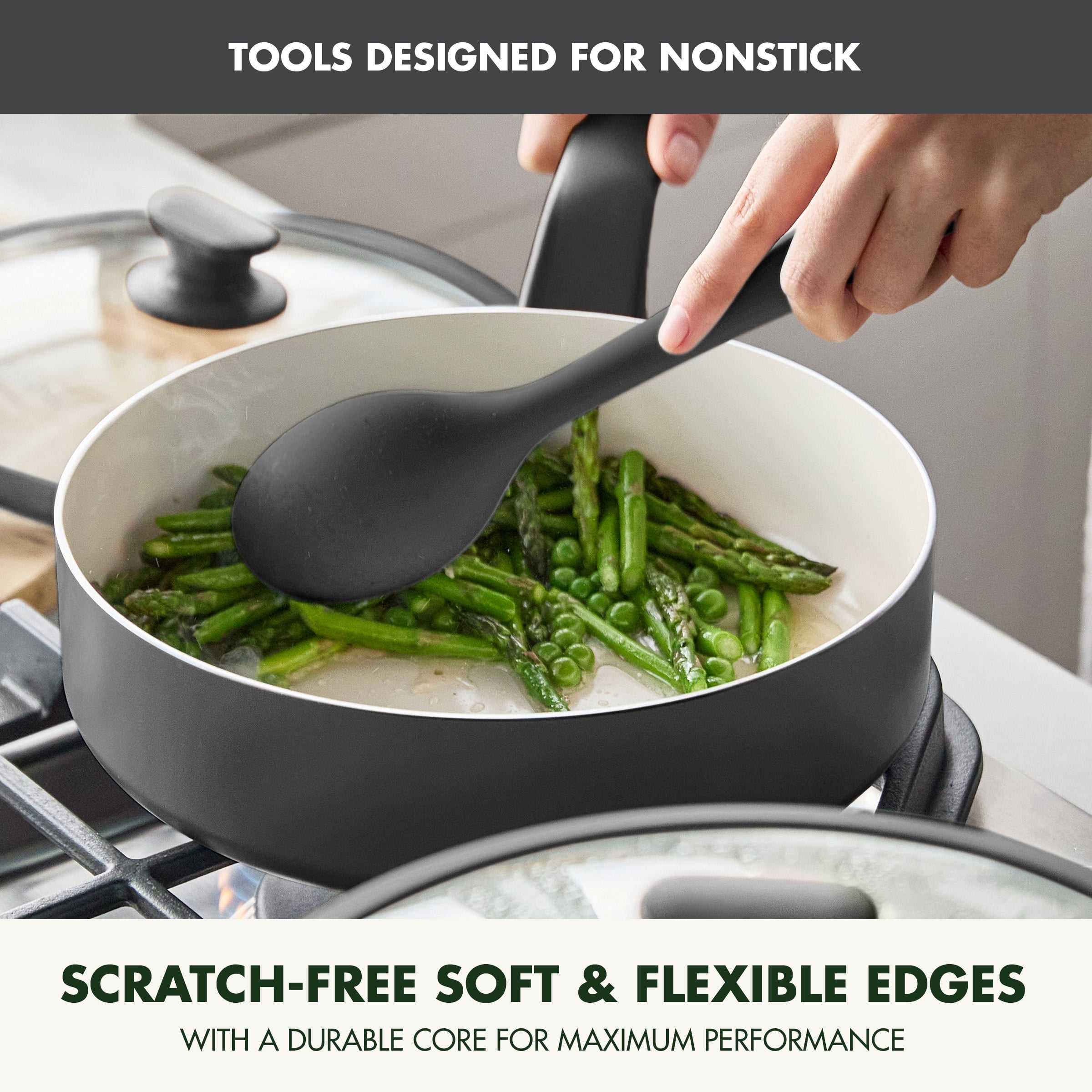 GreenPan Essence 17-Piece Ceramic Nonstick Cookware – Toxin-Free, Dishwasher & Oven Safe, Gray