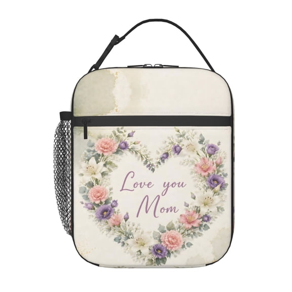 Mom Love Gift Lunch Bag Reusable Thermal Lunch Box with Handle for Women and Men