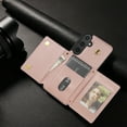 thumbnail image 5 of Allytechgroup Chic Case for Samsung Galaxy A54 5G for Girls Women, With Card Holder Detachable Shoulder Strap Premium PU Leather Design Stand Shockproof Protective Phone Wallet Case, Rosegold, 5 of 7