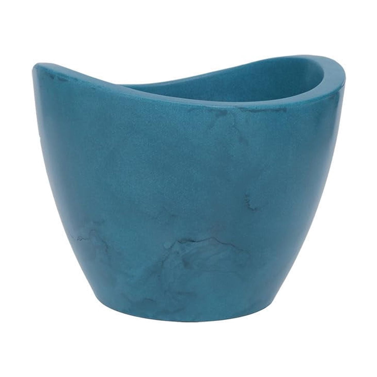 Ecobo 11.8 inches Eco-Friendly Round Pot Planter Onda Indoor/Outdoor use, Durable, Versatile & Lightweight, Designed by Brazilian Artisans, Contemporary All-Weather Design –Blue