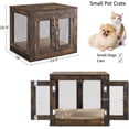 thumbnail image 2 of Small Dog Crate Furniture with Tray for Dogs Cats Min Pigs Rabbit Indoor Aesthetic Puppy Kennel Modern Decorative Wood Pet House Dog Cage Pretty Cute End Side Table Nightstand Rustic, 2 of 6