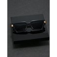thumbnail image 2 of 1pc Unique Polygonal Plastic Men's Fashion Eyeglasses In Cool Hip-hop Rock Style, Suitable For Daily Use, 2 of 5