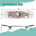 thumbnail image 2 of 31'' Complete Skateboard 7 Layer Canadian Maple Double Kick Deck Skateboards Skull light pink Rose head wreath Skate Board for Beginner Adult Gifts, 2 of 5