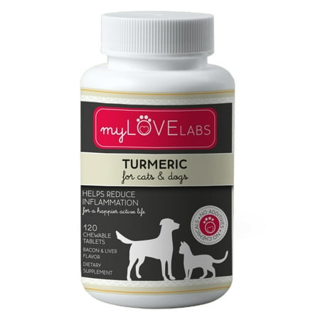 myLOVELABS Turmeric Chews for Dogs and Cats. Promotes joint, hepatic, gastrointestinal and cardiovascular health. Eliminates Joint Pain Inflammation.