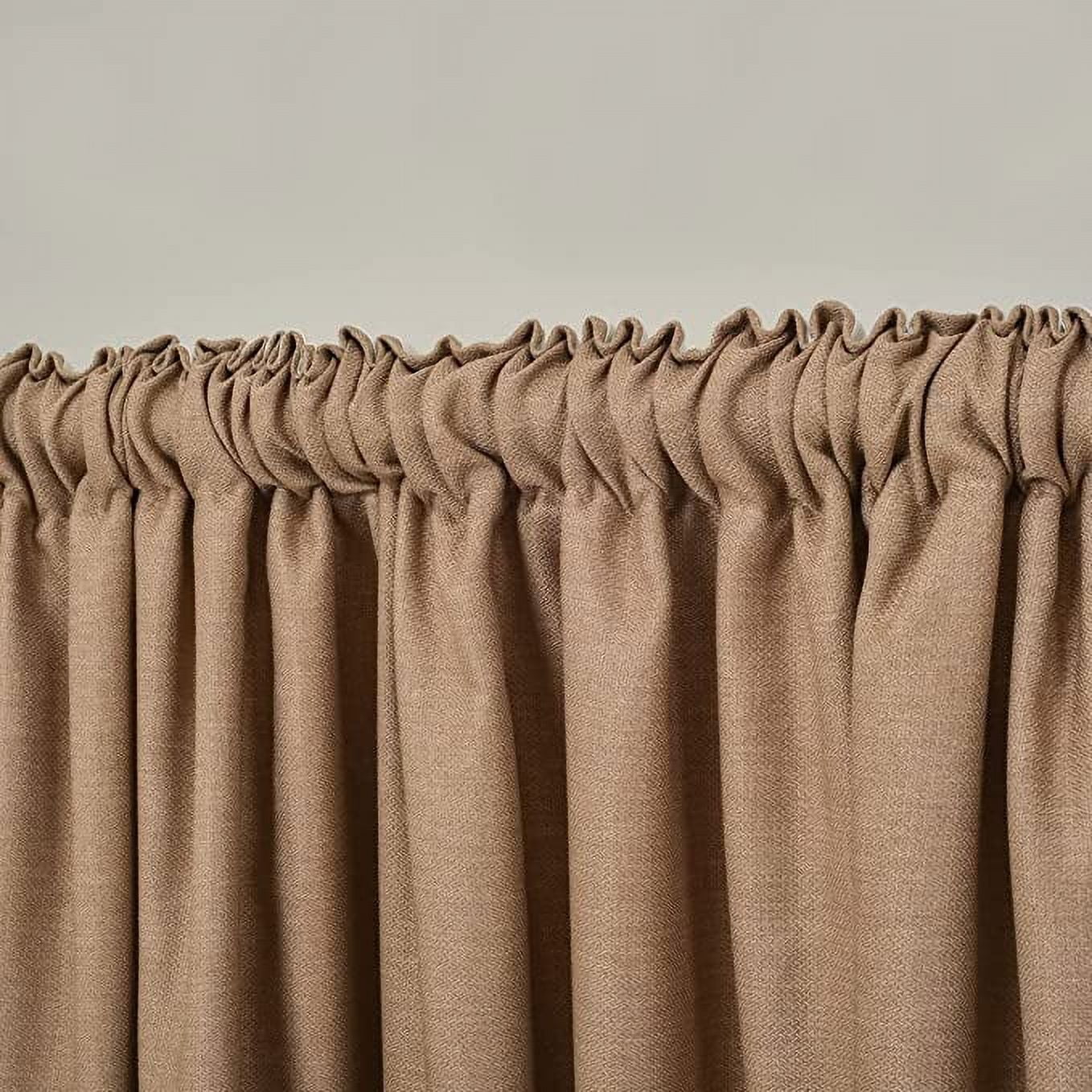 3S Brother's Home Decorative Barley Curtains Extra Wide Extra Long Luxury Colors Linen Look Custom Made 5-25 Feet Made in Turkey Hang Back Tab ( 1 Panel ) Home Décor (52"Wx84"L)