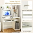 thumbnail image 6 of Topbuy Computer Desk with Storage Shelf Wooden Writing Desk w/ Hutch Office Desk with CPU Stand & Keyboard Tray, 6 of 10