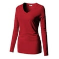 thumbnail image 2 of H2H Womens Long Sleeve Thermal Cotton Henley T-Shirt RED US L/Asia L (CWTTL0250), 2 of 6