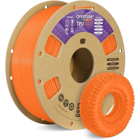 TPU Filament 1.75mm Flexible Roll 95A Soft 3D Printer Filament 1kg Spool (2.2 lbs) Fit Most FDM Printer (TPU Neon Orange)