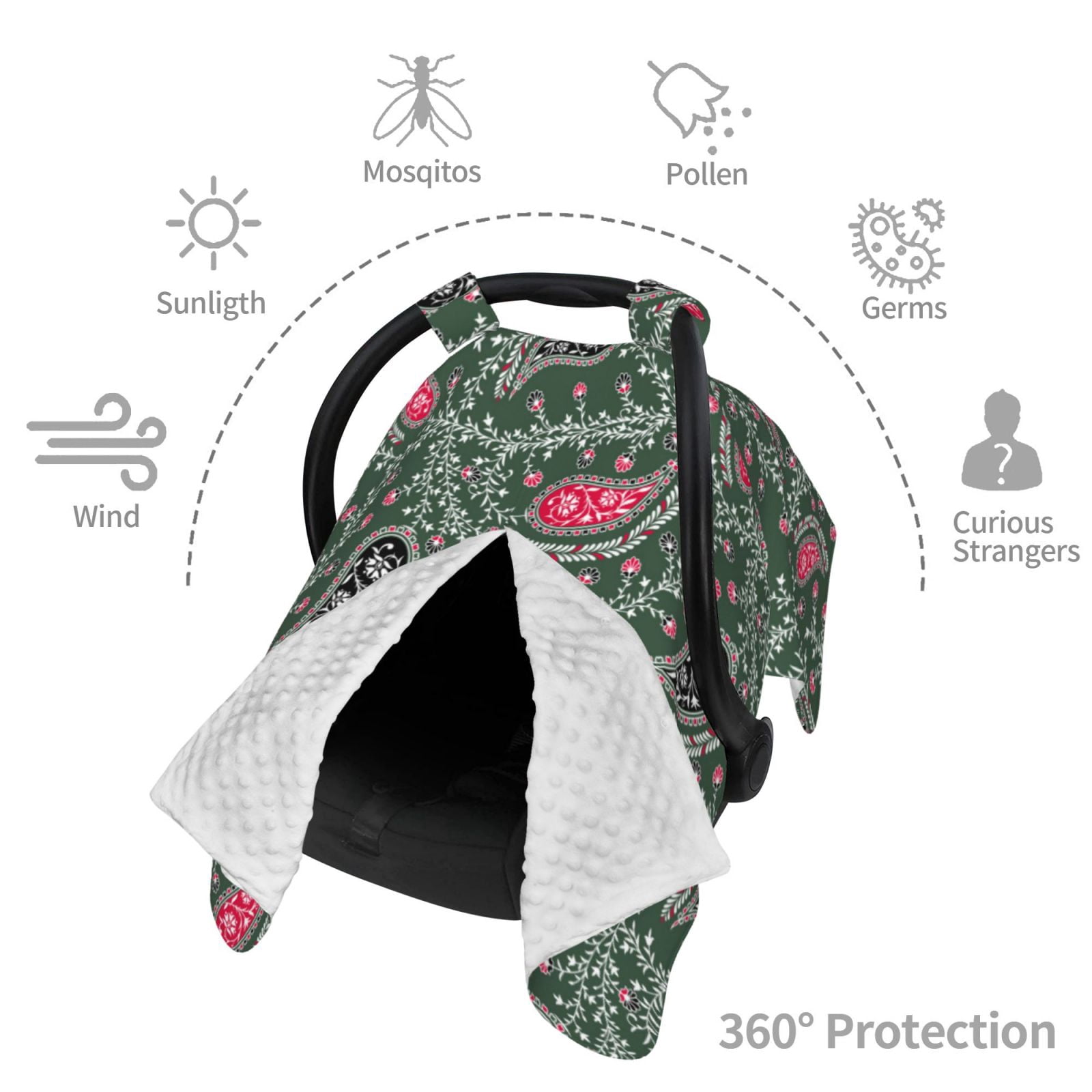 Car Seat Cover Baby - Paisley Pattern No.9091 Breathable Infant Car Seat Cover for Baby Carseat, Lightweight Comfort Baby Essentials Must Haves Newborn Stuff for Girl Boy