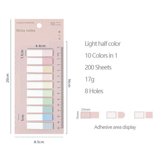 Notas Adhesivas De Índice De Hoja Suelta De Color Caramelo Te Espero En La Regla La Serie Dream 200 Piezas Gao Jiahui unisex