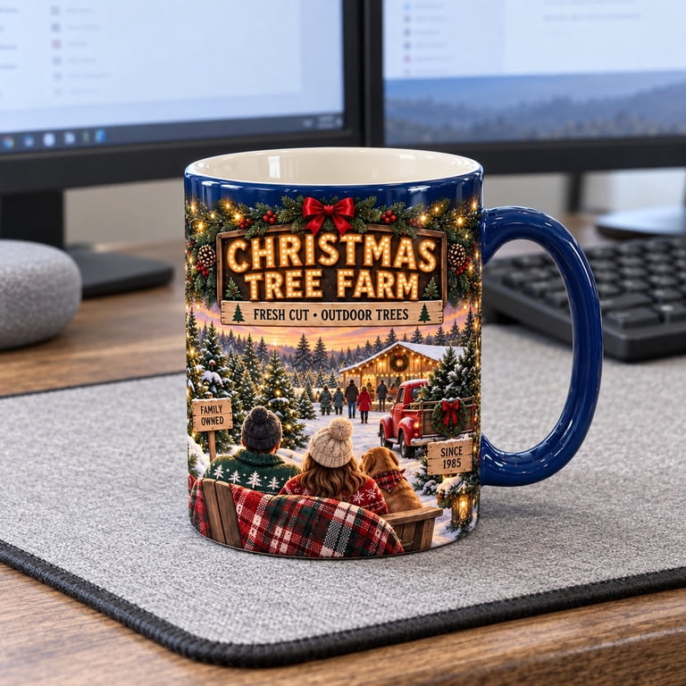 Coffee Mug, Christmas Tree Farm Holiday Design - Walmart.com