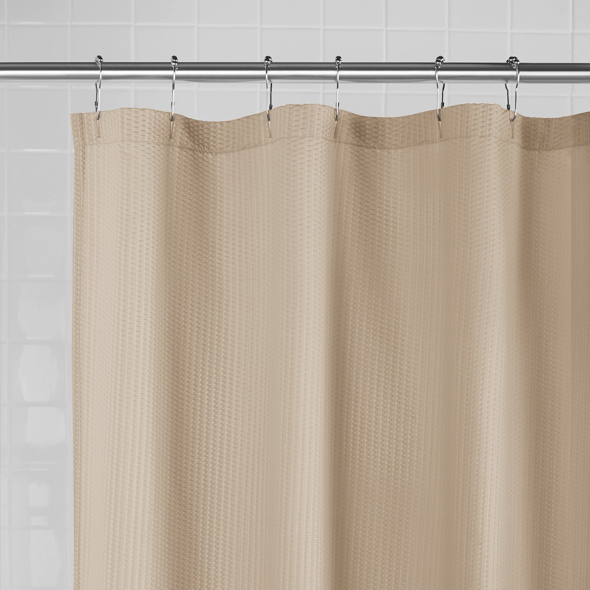 Mainstays Embossed Fabric Shower Liner, Microfiber Shower Curtain Liner