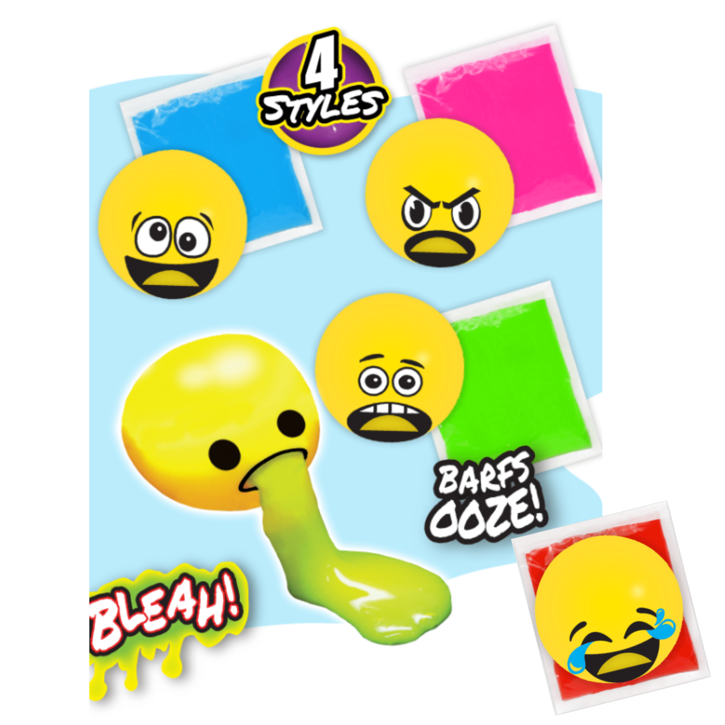 (4 pack) Ja-Ru Barf Slime Ball Novelty Toy, All Ages, TPR