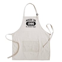 ThisWear 40th Birthday Gifts For Women Made In 1986 All Original Parts Two Pocket Adjustable Bib Apron Cream