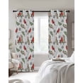 thumbnail image 4 of Cardinal Bird Blackout Curtains for Bedroom Living Room Darkening Curtains 63 Inches Long Berry Holly Branches Winter Plants Window Curtain 2 Panels Set Window Treatment Grommet Drapes 52"x63", 4 of 9
