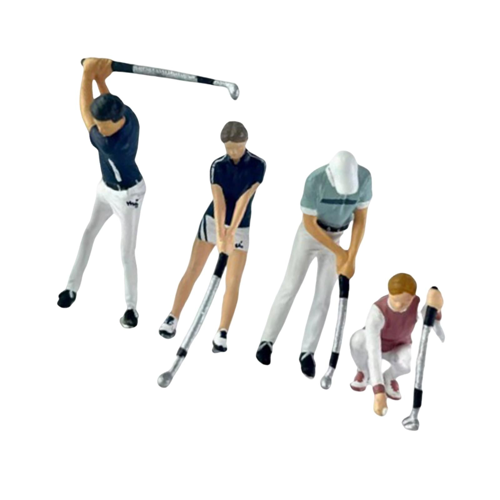 4 Pieces S Scale 1/64 Small Figure Tiny People Models Resin Material for Architectural Building Diorama