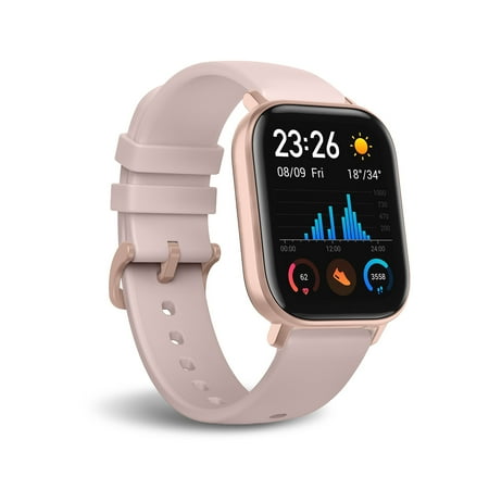 Amazfit - GTS Smartwatch 42mm Aluminum - Rose Pink With Silicone Band