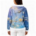 thumbnail image 4 of Women's Casual Fashion Long-Sleeved Zip-Up Fleece Hooded Cardigan with Christmas Snowflake Print for Women's Casual Fashion and Apparel,Purple Pink,M, 4 of 4