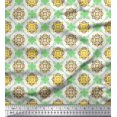 thumbnail image 1 of Soimoi Poly Georgette Fabric Geometric & Flower Artistic Printed Fabric 1 Yard 42 Inch Wide, 1 of 3