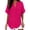 Hot Pink, variant on Womens Cotton Linen Tops Casual V Neck Blouse Loose Fit Short Sleeve Shirt Lightweight Summer Beach Vacation Clothes by Gbobgt White 3XL