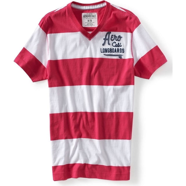 Camiseta gráfica Aeropostale Cali Longboards Cuello en V rosa pequeña
