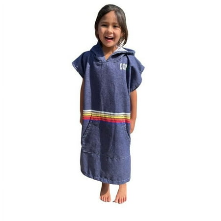 

COR Surf Poncho Changing Towel Robe Hooded Microfiber with Front Pocket for Kids (Cobalt One Size fits Most)