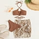 thumbnail image 5 of Gibobby Conjunto de bikini sexy Traje de baño de bikini de corte con cuello en V sexy de 3 piezas para mujer Traje de baño de triángulo de playa(Caqui,XL), 5 of 5