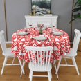 thumbnail image 2 of Red Christmas Deer and Gift Pattern Round Tablecloth 60"x60",Wrinkle Wipeable Table Cloth for Kitchen Dining Room Picnic Patio Party, 2 of 6