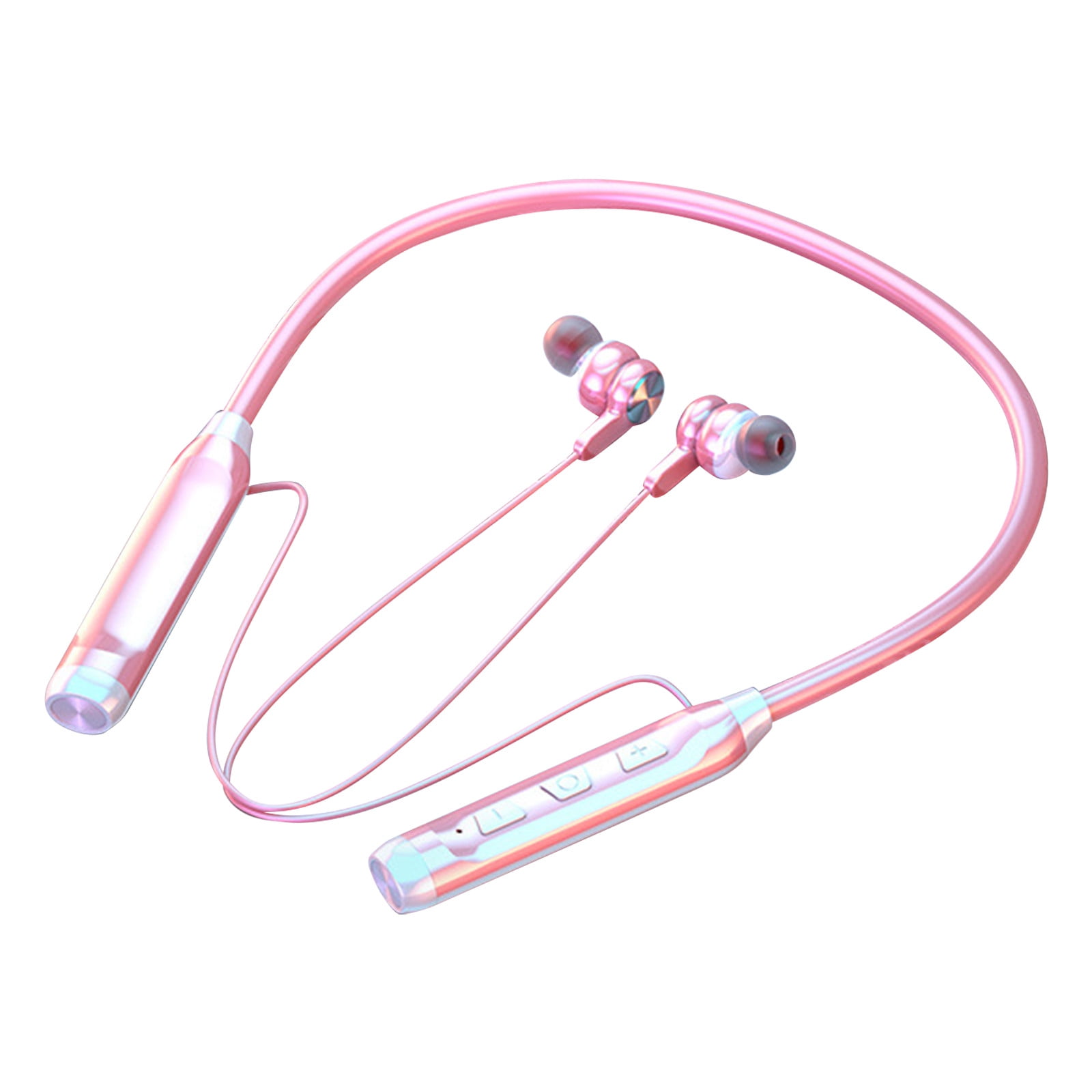 Wireless Earbuds, Bluetooth 5.3 Headphones Bass Stereo, Ear Buds with Noise Cancelling Mic LED Display, IP7 Waterproof in Ear Earphones, 36H Playtime for Laptop Pad Phones Sports Workout(Pink)
