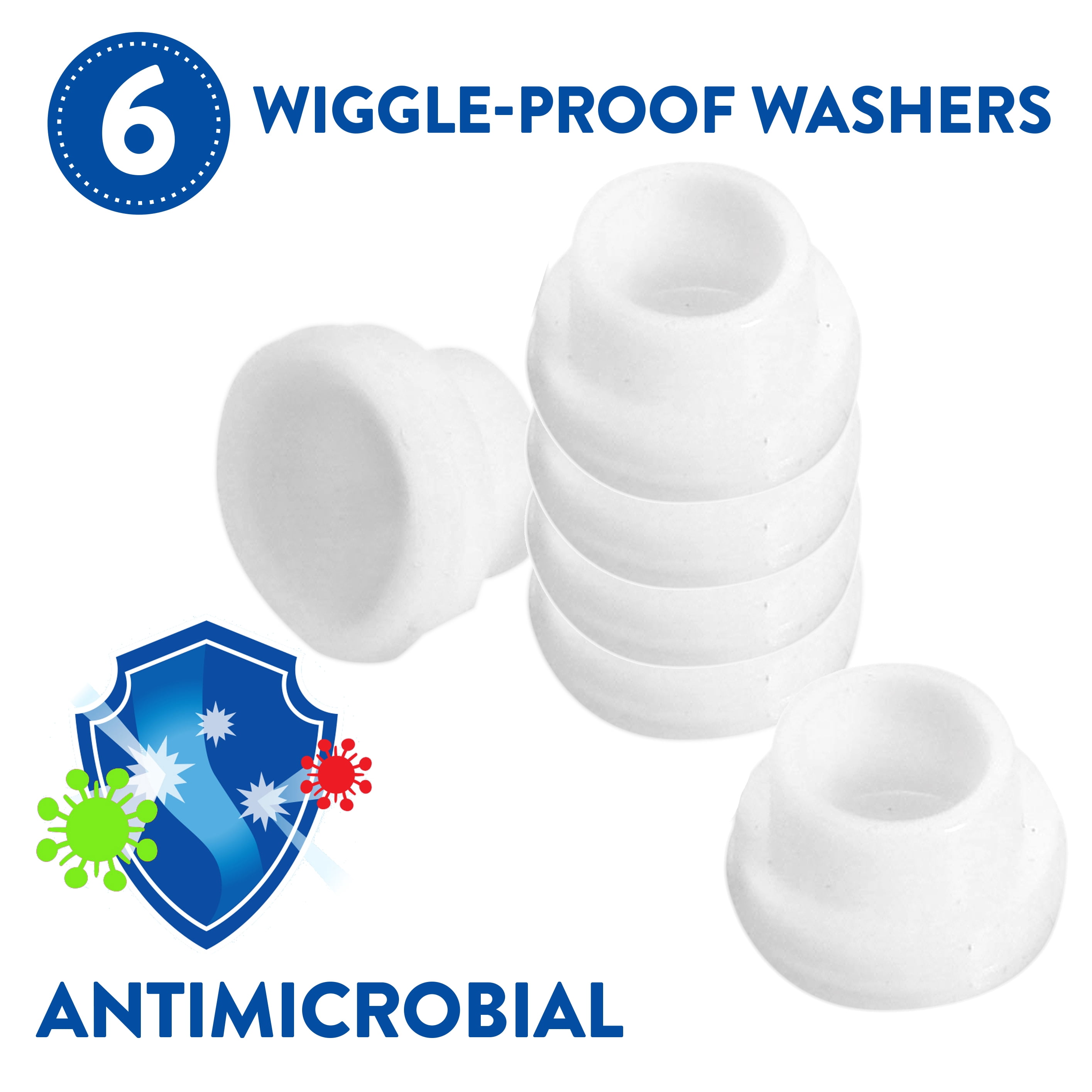Home Solutions Plastic Antimicrobial All-in-One Toilet Seat Tightening & Installation Kit, Tubular