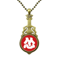 thumbnail image 1 of Collar de guitarra Antigua China personaje aterrorizado Unbranded 50 cm 7.3 cm M, 1 of 3