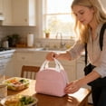 thumbnail image 2 of Fabric Striped Lunch Bag Insulated Lunch Tote Large Capacity Lunch Box for Women Men Handheld Office Commute Work by PALIFEUR, 2 of 7