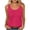 #016-Hot Pink, variant on Women's Casual Solid Color Sleeveless Top with Front Pleated Design for Daily Wear Gift