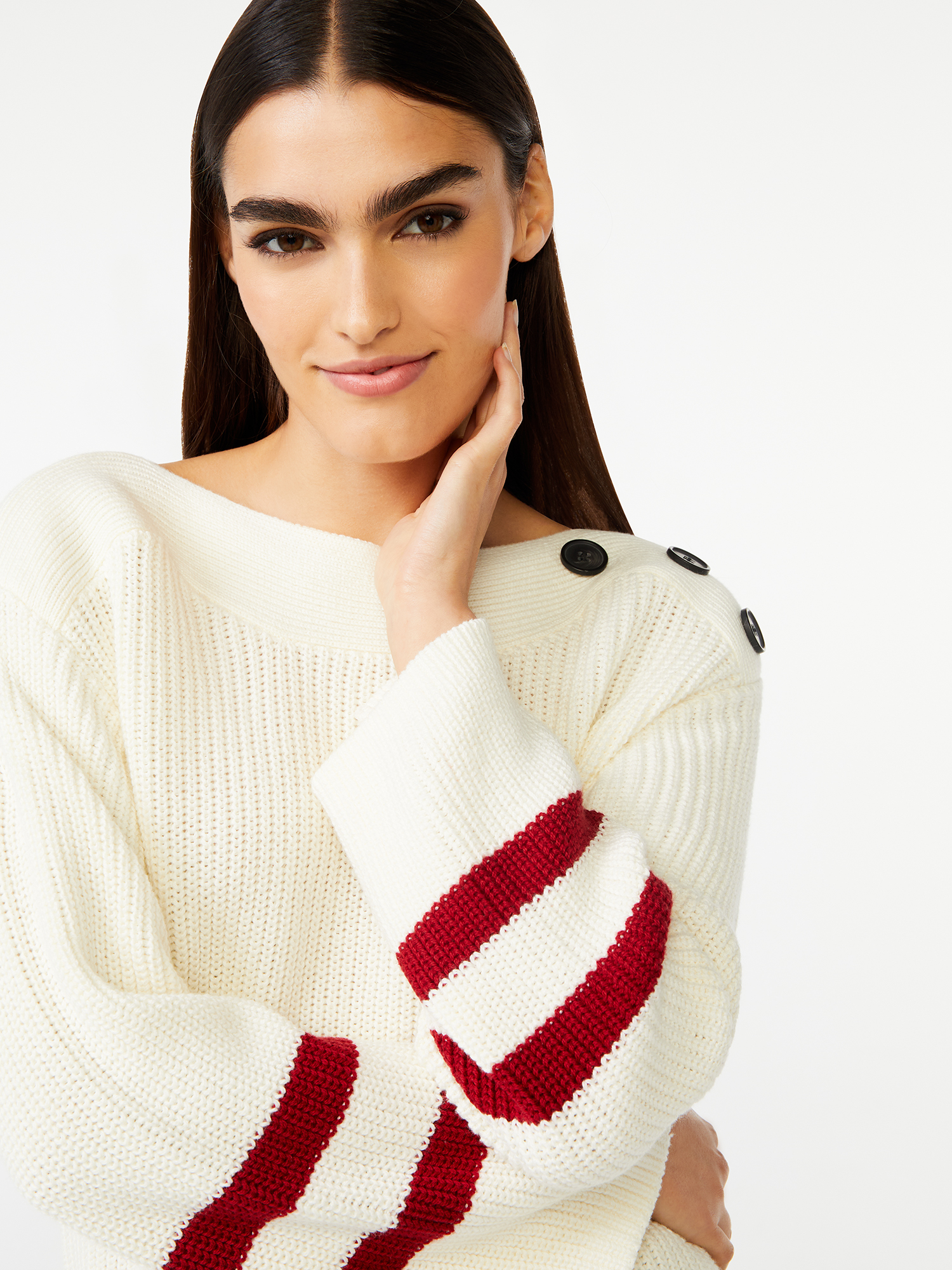 Free Assembly Women’s Button Shoulder Sweater - image 4 of 6