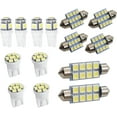 thumbnail image 2 of EPOTOOR 14 piece white LED bulb interior light kit 6500K LED Bulbs Kit T10 & 31mm Map Dome + License Plate LED bulb, 2 of 7