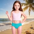 thumbnail image 6 of Qicasul Girls Swimwear Two Piece Swimsuits Upf 50+ Sun Rash Guard Swim Shorts For Toddler Kids Beach Pool Casual Sky Blue1,110, 6 of 6