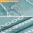 thumbnail image 4 of Boho Farmhouse Shower Curtain, Rustic Thick Striped Linen Fabric Shower Curtains Sets with Tassel, Water Resistant, Modern Aesthetic Vintage Shower Curtain with Hooks for Bathroom, 72x72, Teal, 4 of 7