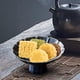 thumbnail image 1 of Frutero con patas de cerámica, cuenco para servir pasteles de postre para encimera de cocina, plato de aperitivos en forma de loto para sala de estar Azul, 1 of 8