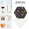 thumbnail image 6 of Yiaed Colorful Lizards Print Leather Coasters for Drinks - Cup Coasters Coffee Table Kitchen Table Bar, Home & Office Gifts Handmade Drink Coasters-Hexagon, 6 of 6