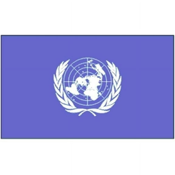 Annin Flagmakers 312252 3 ft. x 5 ft. Indoor and Parade Colonial Nyl-Glo United Nations Flag with Fringe