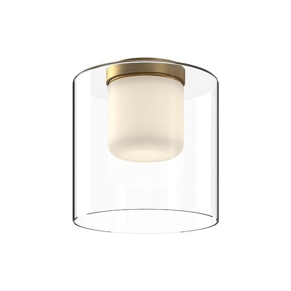 FM53509-BG/CL-Kuzco Lighting-Birch - 13W LED Flush Mount-9.88 Inches Tall and 9.5 Inches Wide-Brushed Gold Finish