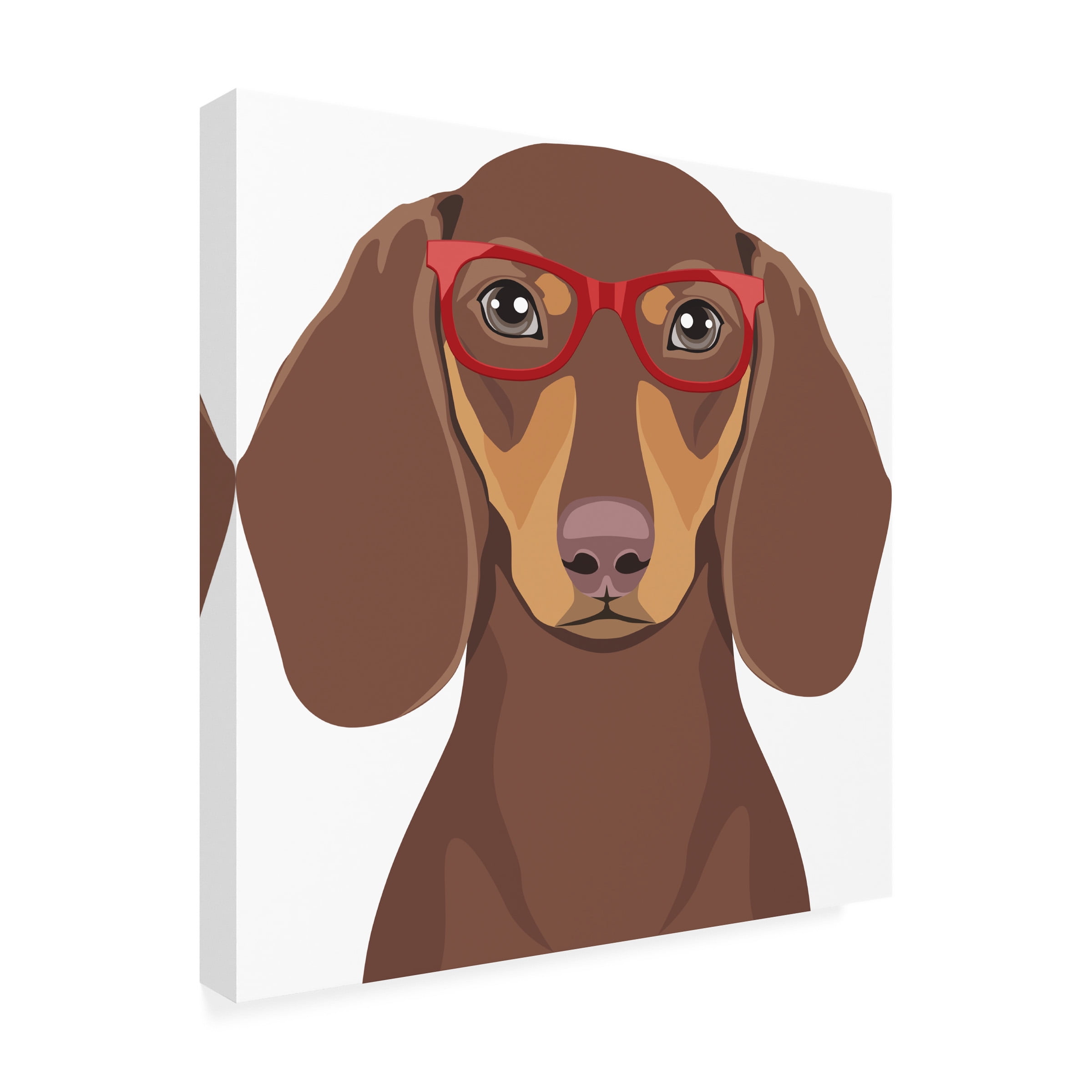Furbaby Affiliates 'Dachshund Wearing Hipster Glasses 2' Canvas Art
