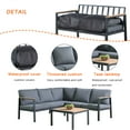 thumbnail image 6 of Rossio Outdoor 4 Piece Sectional Sofa, Teak Patio Corner Seating Set With Aluminum Frame, 6 of 18