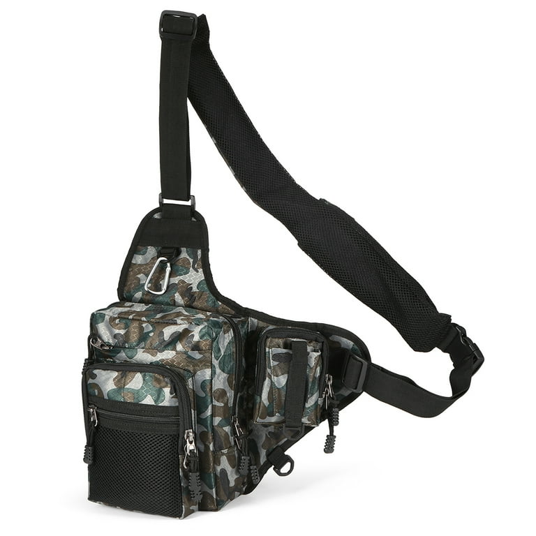 32x39x12cm Fishing Bag Multi-Purpose Waterproof Canvas Fishing Reel Lure Tackle Bag, Green
