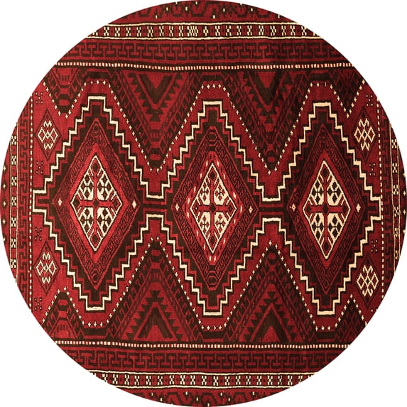 Ahgly Company Indoor Round Persian Orange Traditional Area Rugs, 7' Round