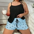 thumbnail image 2 of cfhntfmh Women's Plus Size Pajamas Sets Cami Top and Shorts Set 2 Piece Heart Print Loungewear Pjs Sleepwear with Drawstring, 2 of 3