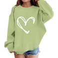 thumbnail image 3 of YunPes Kids Crewneck Fleece Pullover Tops Cute Heart Print Sweatshirts for Teen Girls Casual Cozy Tops Fall Winter Trendy Clothes, 3 of 6