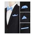thumbnail image 5 of INSPIRAR CHIC Corbata de moño preatado para hombres con juegos de pañuelos a juego para negocios casuales en azul cielo, talla única, 5 of 5