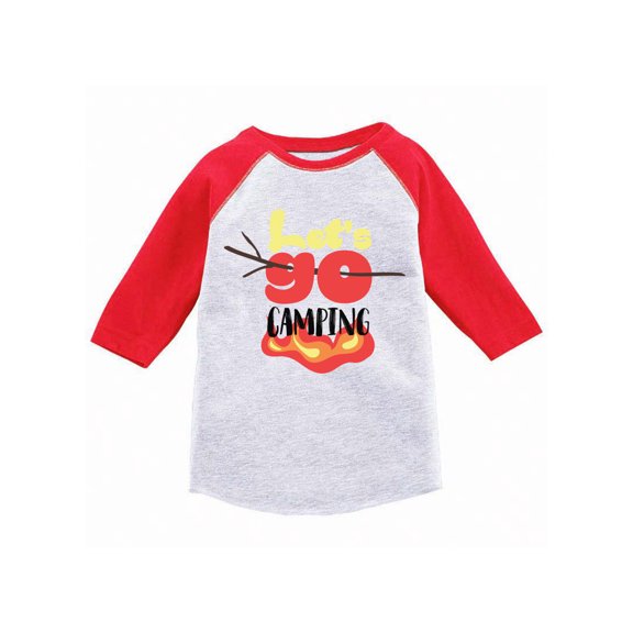 Awkward Styles Camping Toddler Raglan Camping Party Camp Baseball Shirt for Boy Camp Baseball Shirt for Girl Cute Camp Gifts Funny Campfire Tshirts for Kids Nature Lover Camping Jersey Shirts